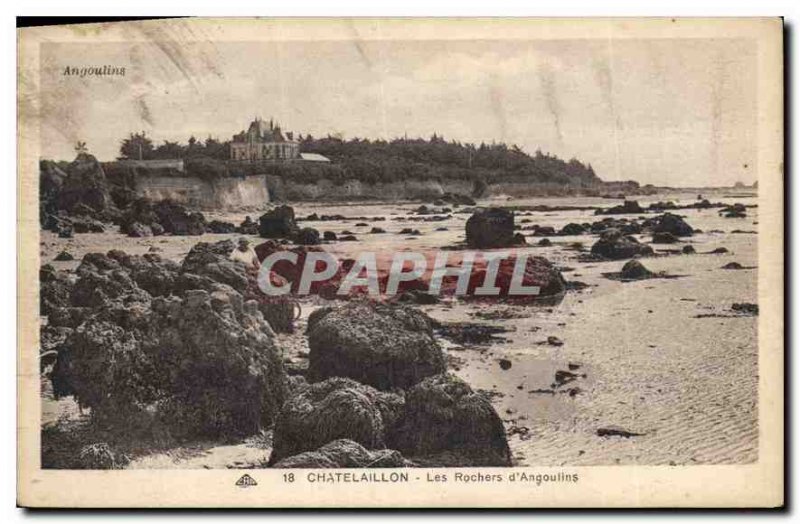 Old Postcard Chatelaillon Angoulins The Rocks