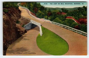 The Loop On Hill Mountain Roanoke Virginia Postcard Linen Unused VA Roadway