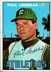 1967 Topps Baseball Card Paul Lindblad Oakland Athletics sk2296