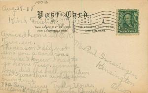 Alliance Ohio Lake Park Boat 1908 Postcard 5891