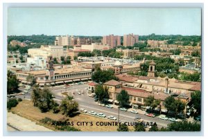 Bird's Eye View Of Kansas City's Country Club Plaza Cars Missouri MO Postcard
