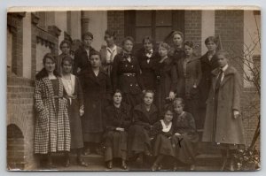 RPPC School Mates Young Ladies 1920 Real Photo Magdeburg Germany Postcard K27