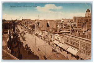 1913 Jasper Avenue Aerial View Edmonton Alberta Canada Antique Postcard