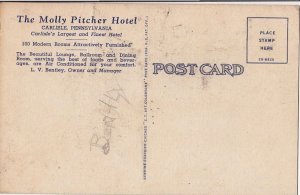 Postcard The Molly Pitcher Hotel Carlisle PA