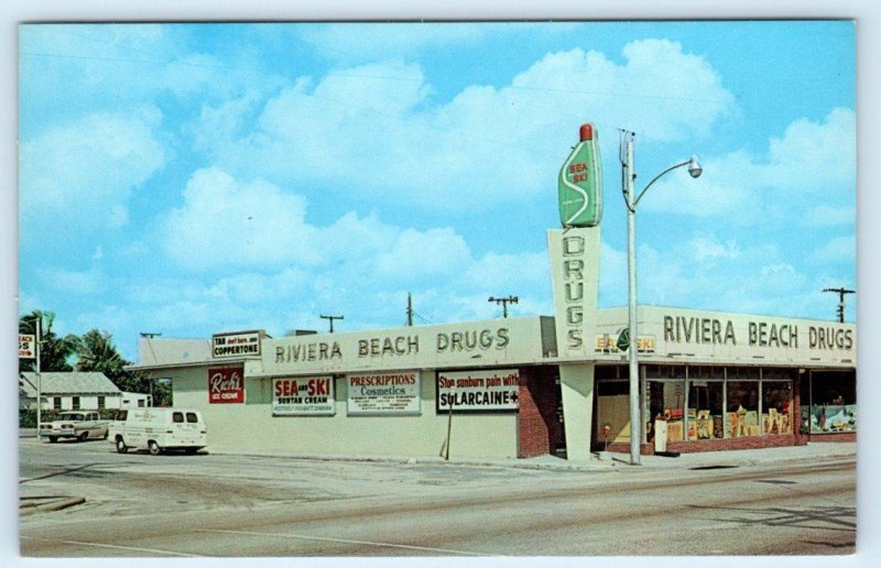 RIVIERA BEACH, Florida FL ~ RIVIERA BEACH DRUGS 1301 Broadway c1960s Postcard