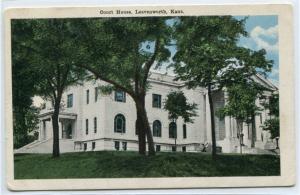 Court House Leavenworth Kansas 1920c postcard