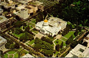 California Sacramento State Capitol Building and Capitol Park Aerial View