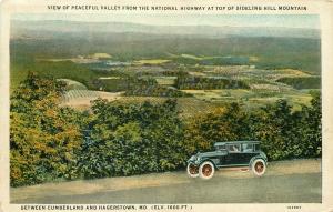 MD, Peaceful Valley, Maryland, View from National Highway, Early Auto, Tichnor