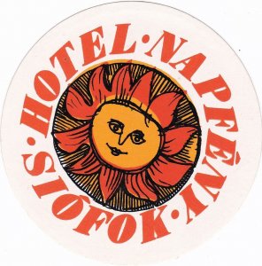 Hungary Siofok Hotel Napfeny Vintage Luggage Label sk3853