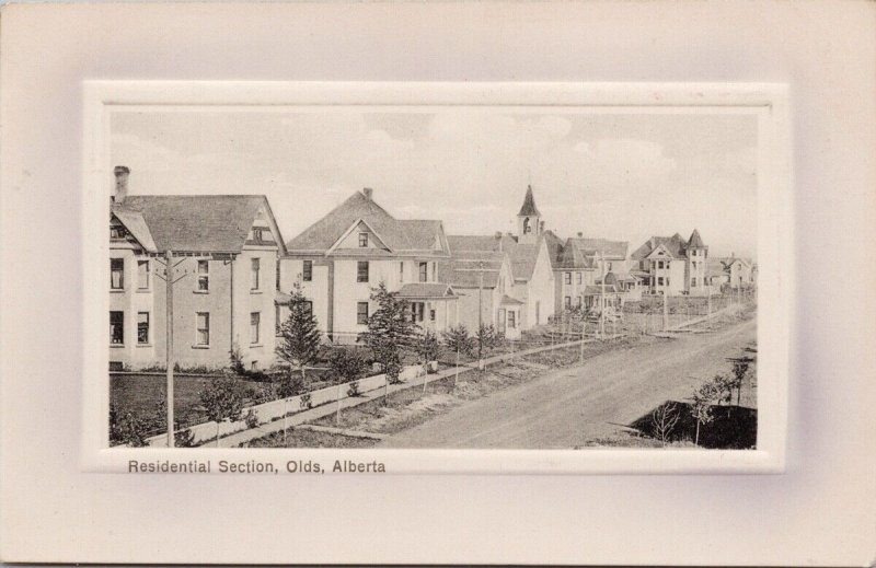 Olds Alberta Residential Section AB Unused Warwick Bros Postcard H33