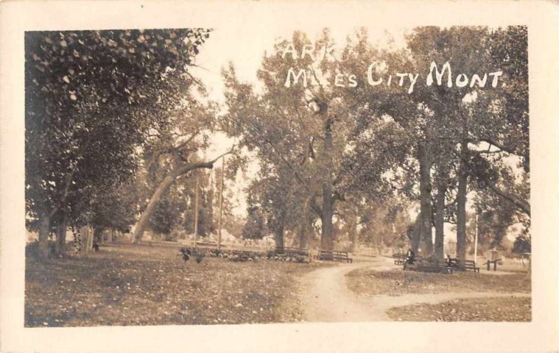 Miles City Montana Park Scenic View Real Photo Vintage Postcard JG236678