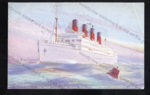 UC280 - Union Castle Liner Windsor Castle - postcard artist E Hamilton