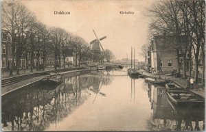 Netherlands Dokkum Kleindiep Vintage Postcard 01.42