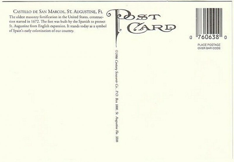 Castillo De San Marcos, Cannons, St. Augustine, Florida, 1986 Chrome Postcard