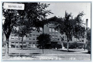 c1940's High School Building Yankton South Dakota SD Vintage RPPC Photo Postcard 