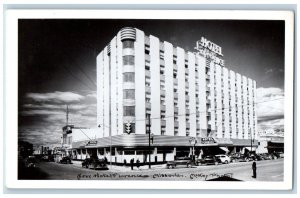 Missoula Montana MT Postcard RPPC New Hotel Florence Building Cars Street View