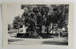 Ontario Sharbot Lake Hotel RPPC Railroad Crossing old Car Photo Postcard S17