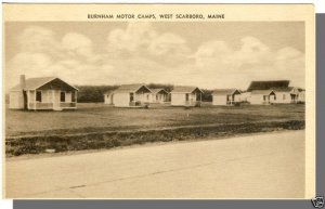 West Scarboro, Maine/ME Postcard, Burnham Motor Camps, 1950's?