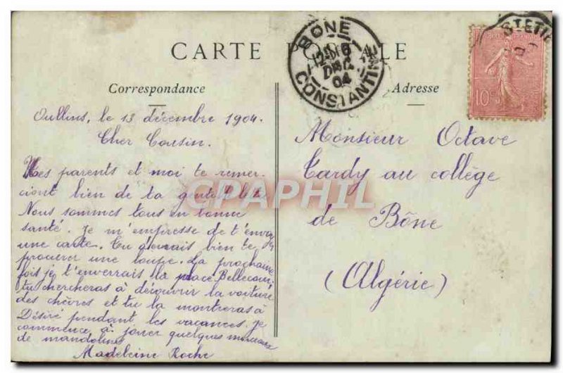 Old Postcard Lyon Le Coteau de Fourviere Boat