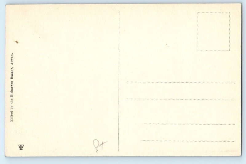 Aswan Egypt Postcard 2nd Cataract Abu Simbel Rock-Cut Temples c1910 Antique