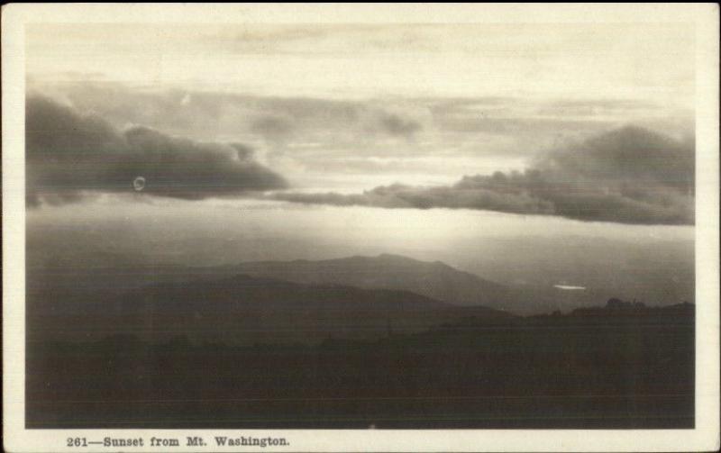 White Mountains NH Sunset From Washington SHOREY Real Photo Postcard