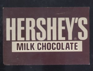 HERSHEY PA. HRESHEY'S MILK CHOCOLATE CANDY BAR ADVERTISING POSTCARD