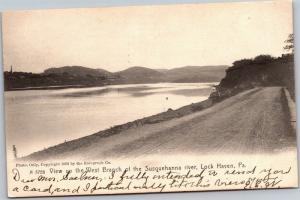 View Up West Branch Susquehanna River, Lock Haven PA c1907 Vintage Postcard M06