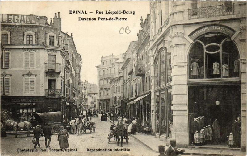 CPA ÉPINAL Rue Leopold-Bourg Direction Pont-de-Pierre (405559)