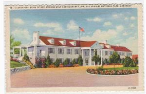 Golf Country Club Hot Springs Arkansas linen postcard