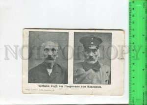 466881 1906 year Germany notorious criminal thief Wilhelm Voigt Vintage postcard