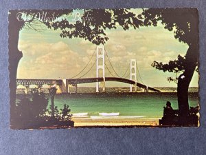 The Mackinac Bridge MI Chrome Postcard H1214085954