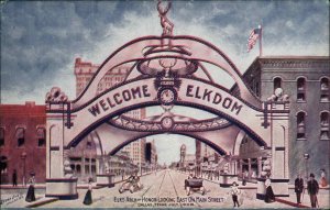 Dallas Texas TX Elks Welcome Arch c1910 Postcard