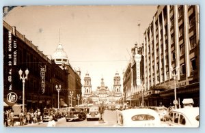 Mexico City Mexico Postcard Avenue November 20 c1930's Posted RPPC Photo