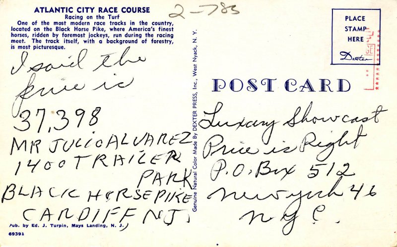 NJ - Atlantic City Race Course, Horse Racing