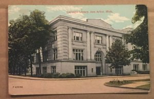 VINT .01 PC 1916 USED -  CARNIEGIE LIBRARY, ANN ARBOR, MICHIGAN - CREASED