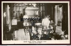 dc952 - JAMAICA BWI 1930s Shaw Park Hotel Dining Room Interior. Real Photo PC