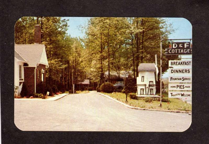 MD D and & F Cottages Cabins Fallston Maryland Postcard nr Bel Air Baltimore