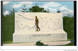 VICENNES, Indiana, 1930-1940's; Monument At Lincoln Memorial