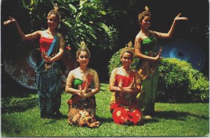 Thailand Bangkok Thai Girls Performing Loburi Arts Vintage Postcard C206