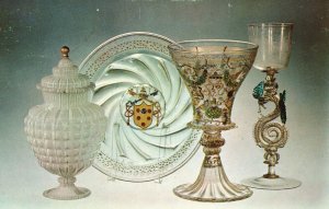 Vintage Postcard Corning Museum Of Glass Venetian Glass Goblet Vase Corning NY