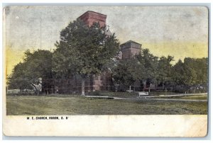 c1910's ME Church And Trees Huron South Dakota SD Unposted Antique Postcard