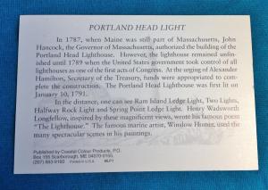 Vintage Portland Head Light Lighthouse Maine ME US History 1787 Longfellow Homer