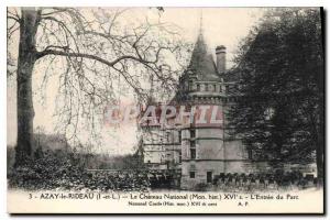 Old Postcard Azay le Rideau Chateau The National Park Entrance