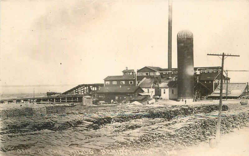 Postcard Minnesota Bemidji RPPC C-1910 Logging lumber Sawmill 23-2377