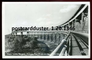 h2666 - NEW ORLEANS Louisiana 1940s Huey Long Bridge. Real Photo Postcard