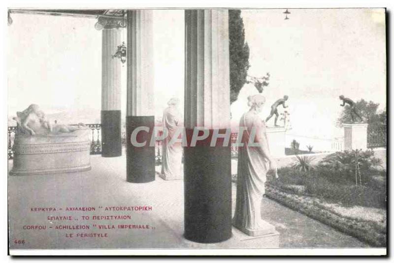 CPA Grece Greece Corfou Achilleion Villa imperiale Le peristyle