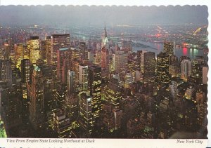 America Postcard - New York City - View from Empire State at Dusk   SM28