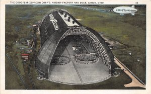 J71/ Akron Ohio Postcard c1910 Goodyear-Zeppelin Airship Blimp Factory 153