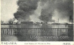 East Boston Oil Works on Fire - Massachusetts MA  