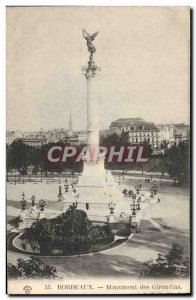 Old Postcard Bordeaux Girondins Monument